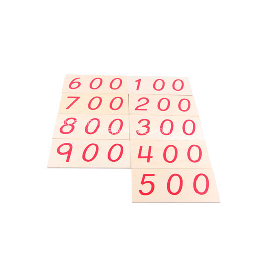 Large Wooden Number Cards With Box (1-3000) | Adena | Montessori Materials