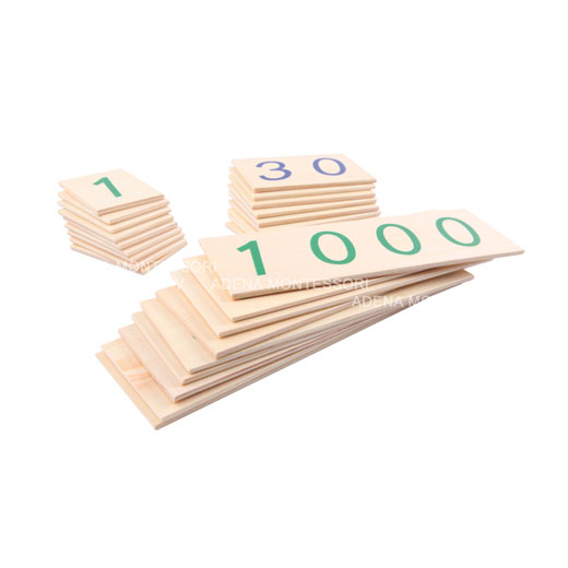 Small Wooden Number Cards With Box (1-9000) | Adena | Montessori Materials