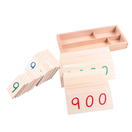 Small Wooden Number Cards With Box (1-9000) | Adena | Montessori Materials